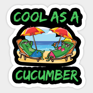 Cool As A Cucumber Beach Vacation Relaxation Sticker